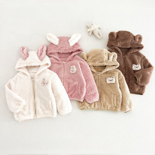 Baby Kids Long Sleeves Cartoon Fluffy Coat