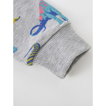 Kids Boys Cartoon Pattern Crew Neck Long Sleeves Sweatshirt