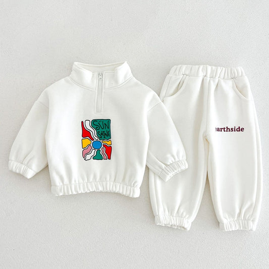 Baby Kids Letters Pattern Long Sleeves Pullover and Pants 2-piece Clothing Set