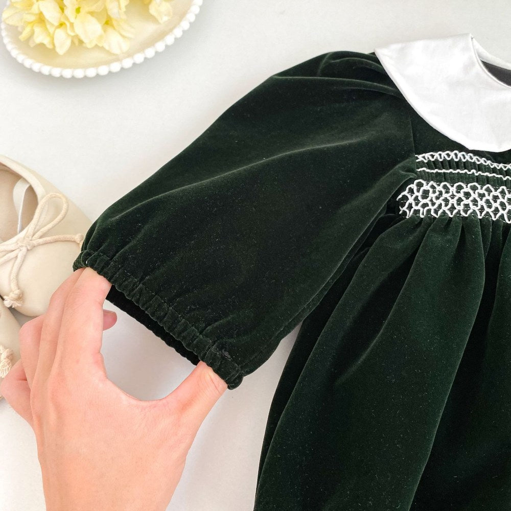 Baby Kids Girls Long Sleeves Peter Pan Collar Bodysuit