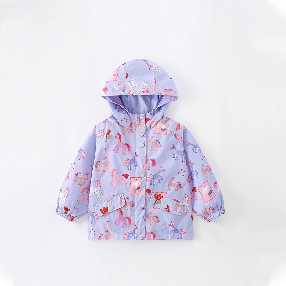 Girls' Animals Cartoon Pattern Hooded Coat