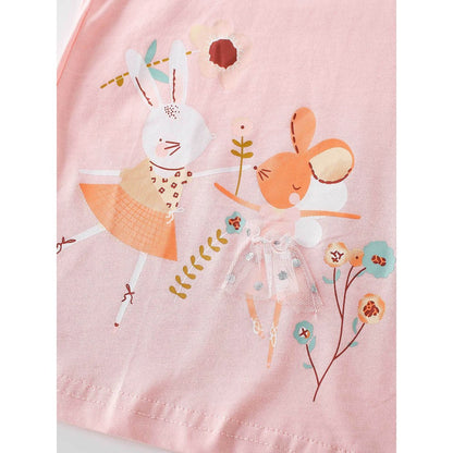 Baby Kids Girls Cartoon Pattern Long Sleeves Top