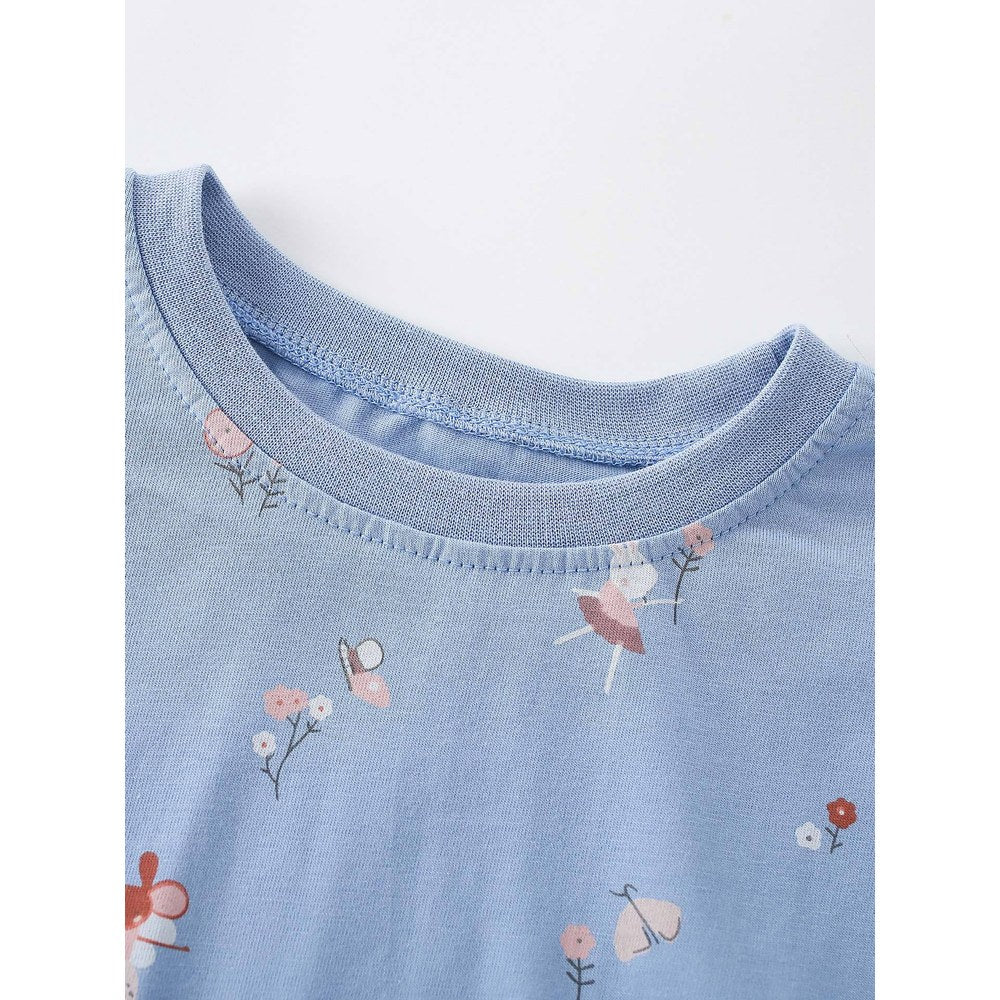 Baby Kids Girls Cartoon Pattern Long Sleeves Top