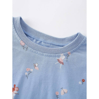 Baby Kids Girls Cartoon Pattern Long Sleeves Top