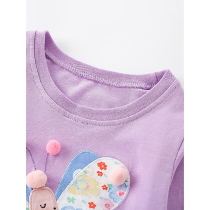 Baby Kids Girls Cartoon Pattern Long Sleeves Top