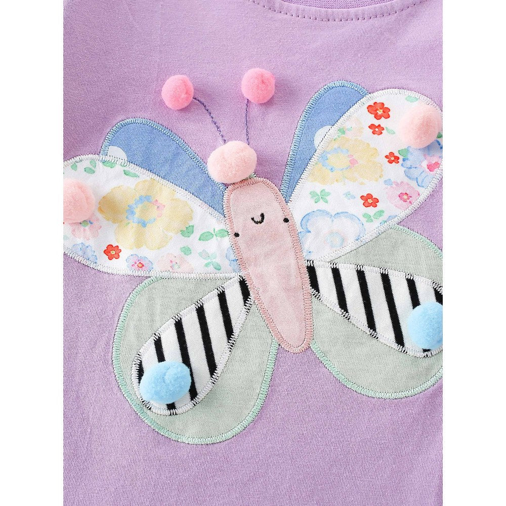Baby Kids Girls Cartoon Pattern Long Sleeves Top