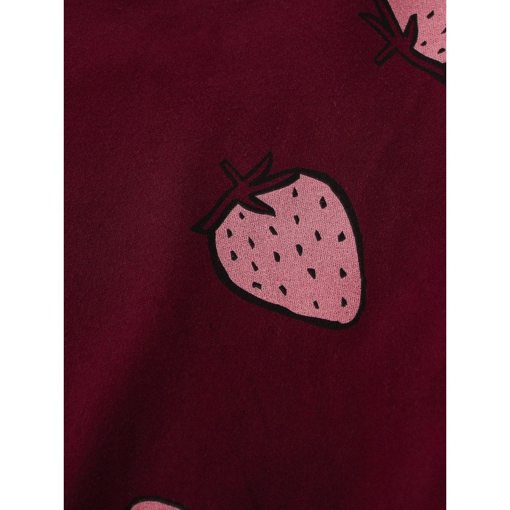 Baby Kids Girls Strawberry Cartoon Pattern Long Sleeves Top