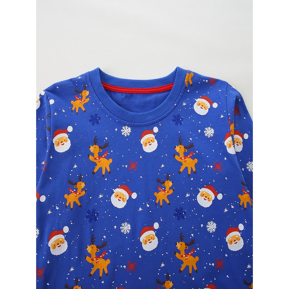 Baby Kids Christmas Cartoon Pattern Top 3-Piece Clothing Set for Boys