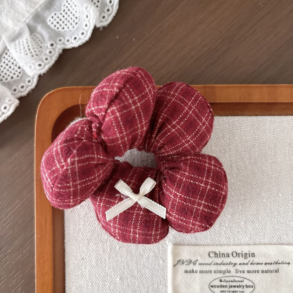 Vintage Plaid Pattern Hair Ties 2-Piece Set