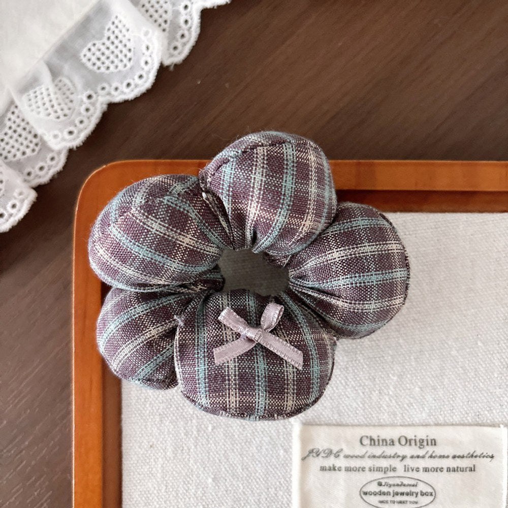 Vintage Plaid Pattern Hair Ties 2-Piece Set