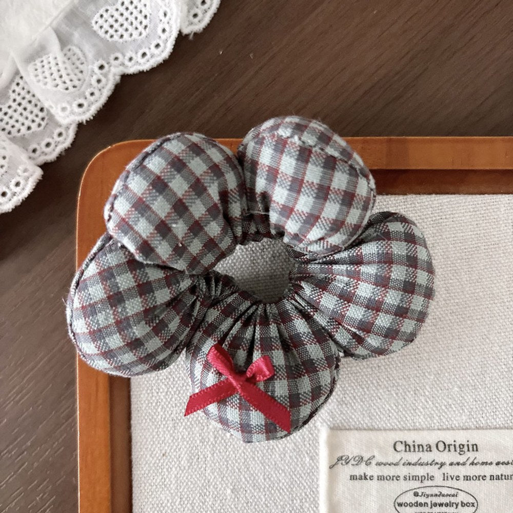 Vintage Plaid Pattern Hair Ties 2-Piece Set