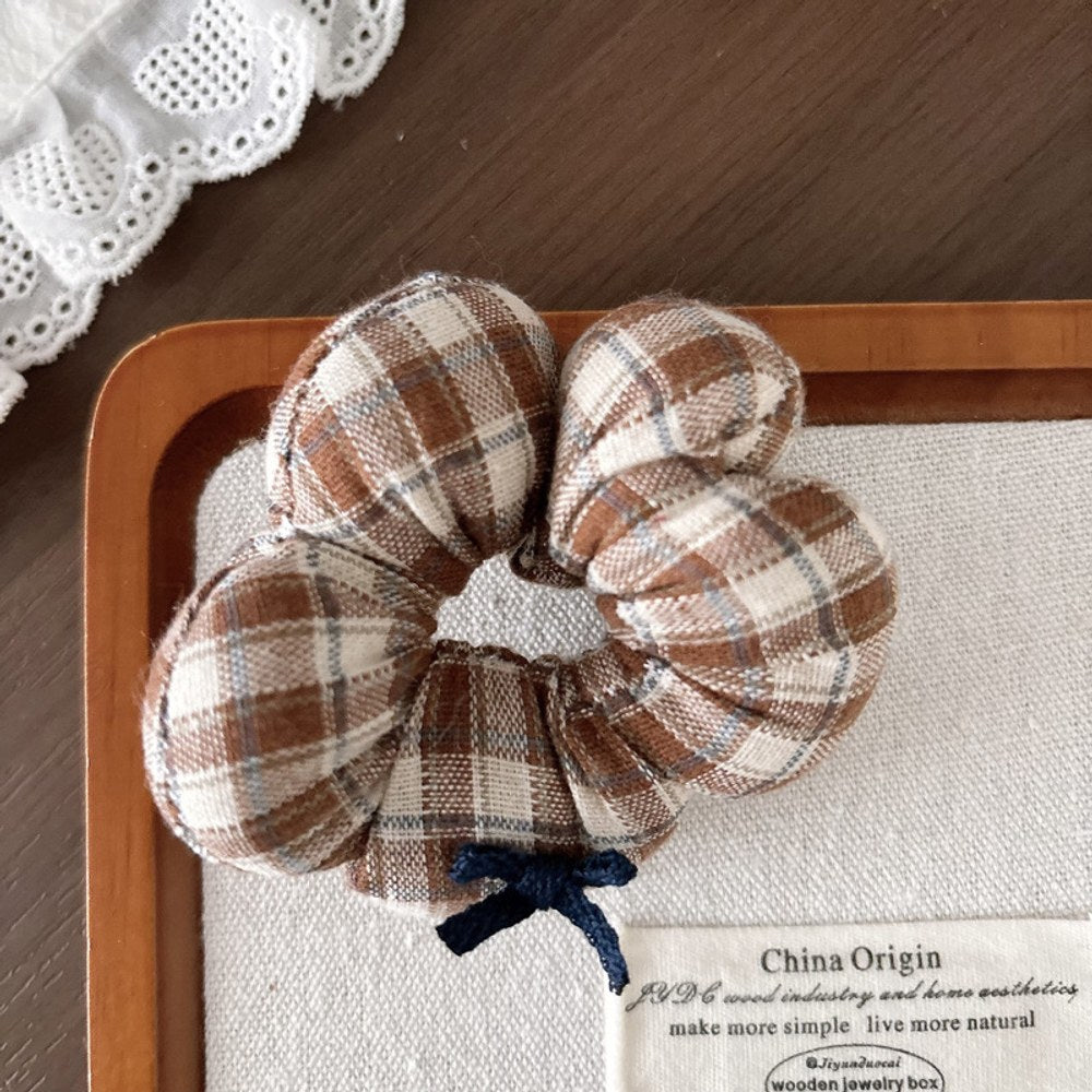 Vintage Plaid Pattern Hair Ties 2-Piece Set