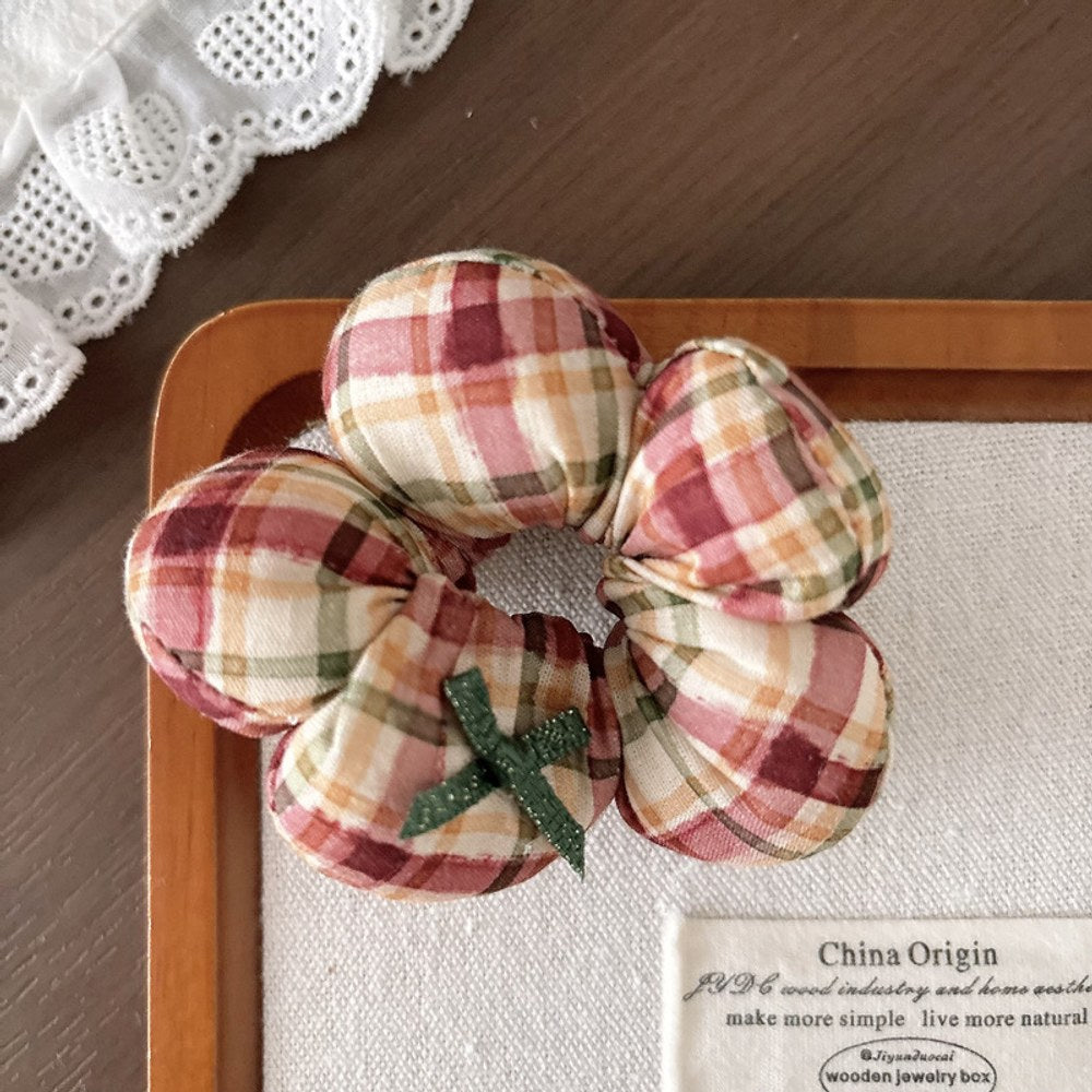 Vintage Plaid Pattern Hair Ties 2-Piece Set