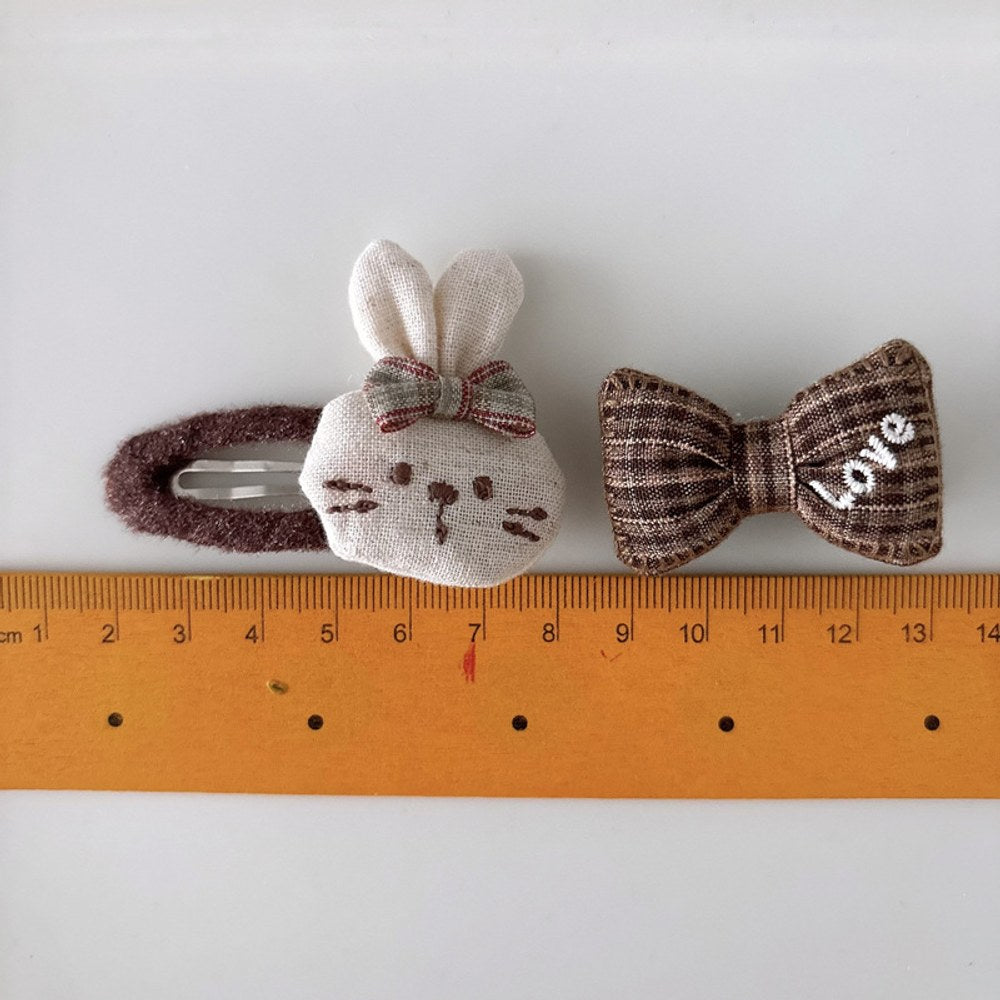 Vintage Cotton Linen Hair Accessory 2-Piece Set