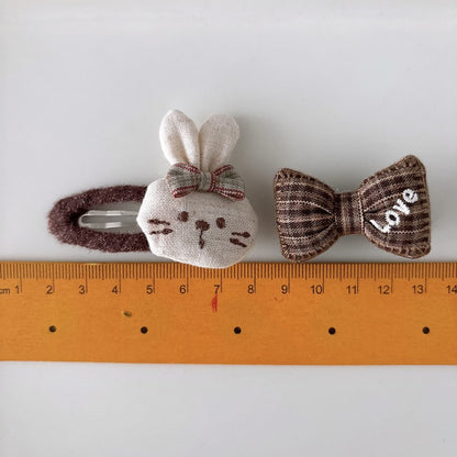 Vintage Cotton Linen Hair Accessory 2-Piece Set