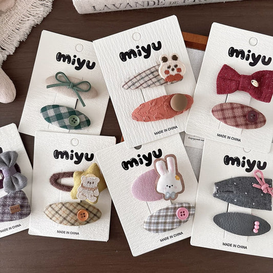Cute Cloth Hair Clips for Girls 4 Pieces Set