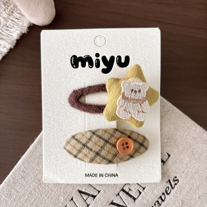 Cute Cloth Hair Clips for Girls 4 Pieces Set