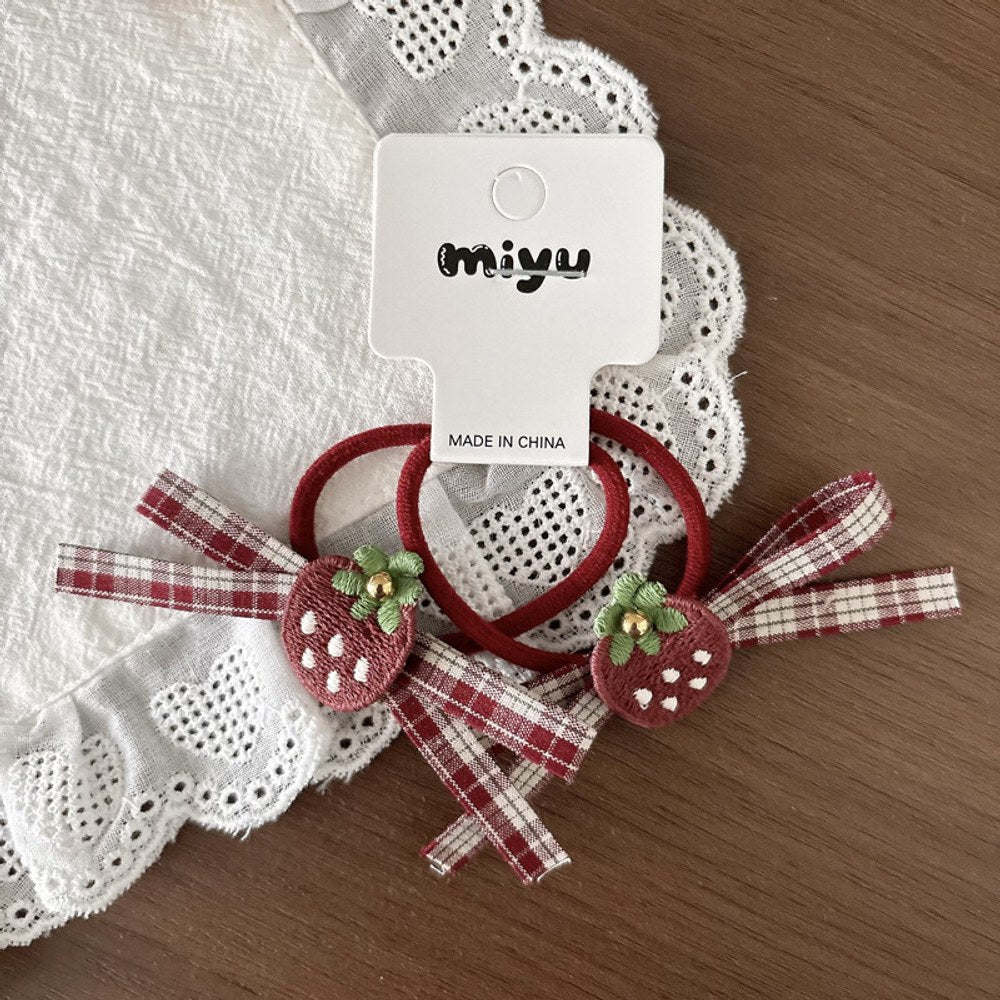 Plaid Cloth Hair Accessory for Girls 4 Pieces Set