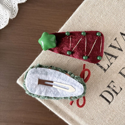 Vintage Christmas Hair Clips for Girls 4 Pieces Set