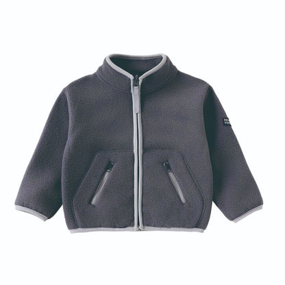 Baby Kids' Fluffy Letters Pattern Coat
