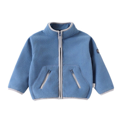 Baby Kids' Fluffy Letters Pattern Coat