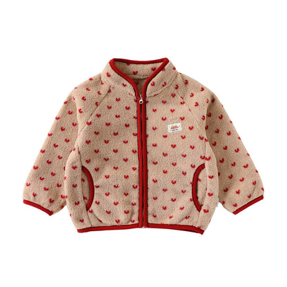 Baby Kids' Fluffy Simple Pattern Coat