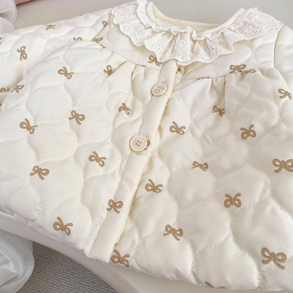 Baby Kids Girls' Cotton-Padded Geometric Pattern Coat