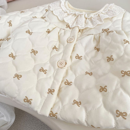 Baby Kids Girls' Cotton-Padded Geometric Pattern Coat