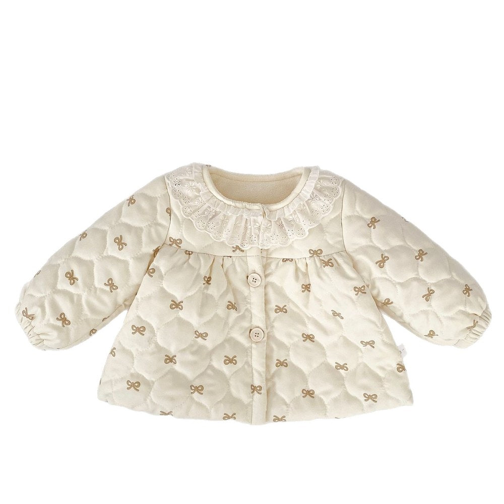 Baby Kids Girls' Cotton-Padded Geometric Pattern Coat