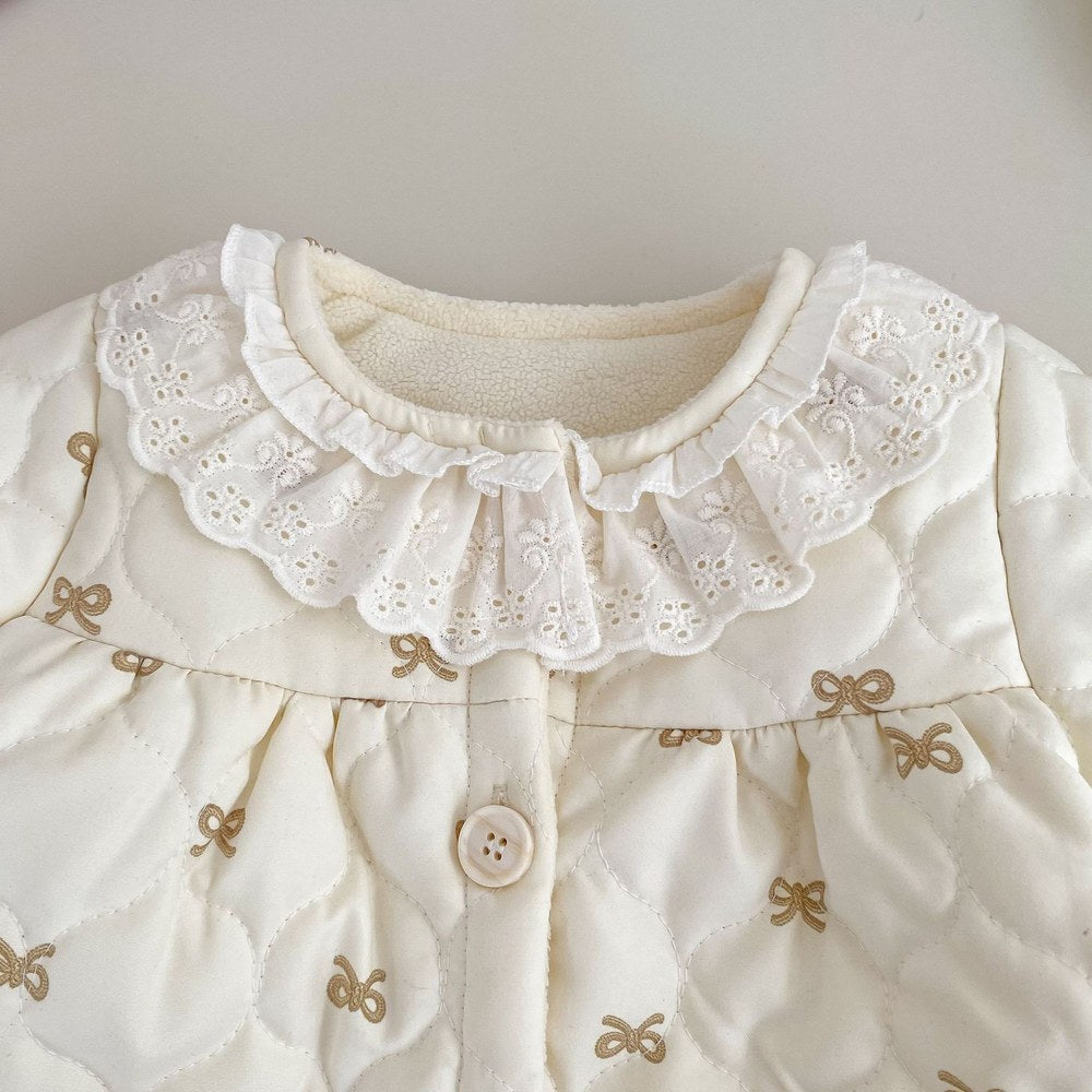 Baby Kids Girls' Cotton-Padded Geometric Pattern Coat