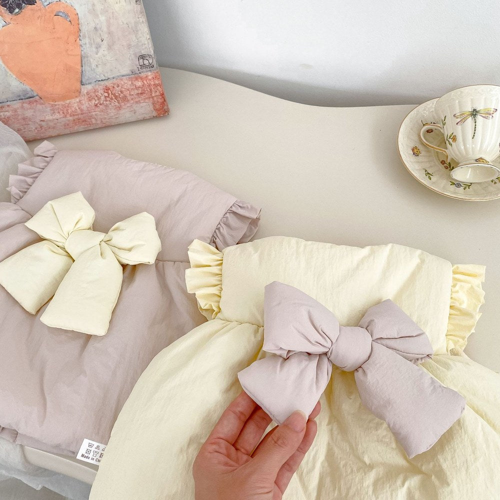 Baby Kids Girls Butterfly-Bows Pattern Sleeveless Wear-Outside Thick Vest