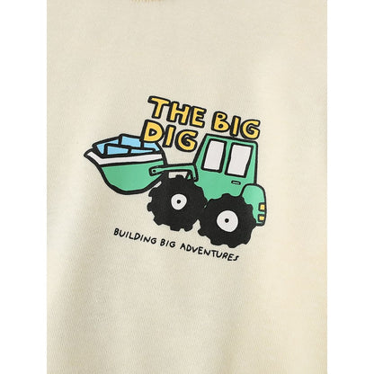 Kids Boys Cartoon Pattern Crew Neck Long Sleeves Sweatshirt