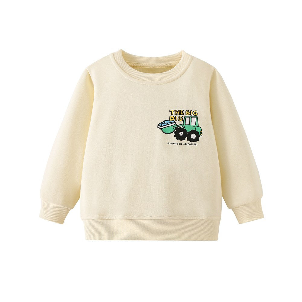 Kids Boys Cartoon Pattern Crew Neck Long Sleeves Sweatshirt