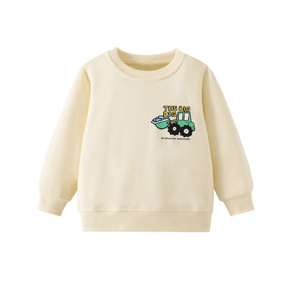 Kids Boys Cartoon Pattern Crew Neck Long Sleeves Sweatshirt