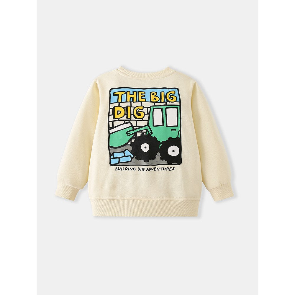 Kids Boys Cartoon Pattern Crew Neck Long Sleeves Sweatshirt