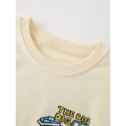 Kids Boys Cartoon Pattern Crew Neck Long Sleeves Sweatshirt
