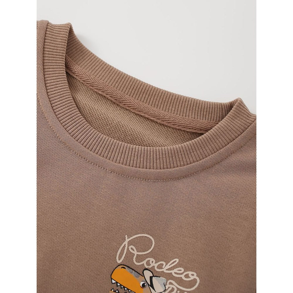 Kids Boys Cartoon Pattern Crew Neck Long Sleeves Sweatshirt