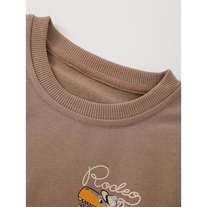 Kids Boys Cartoon Pattern Crew Neck Long Sleeves Sweatshirt