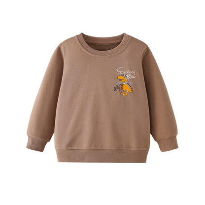 Kids Boys Cartoon Pattern Crew Neck Long Sleeves Sweatshirt