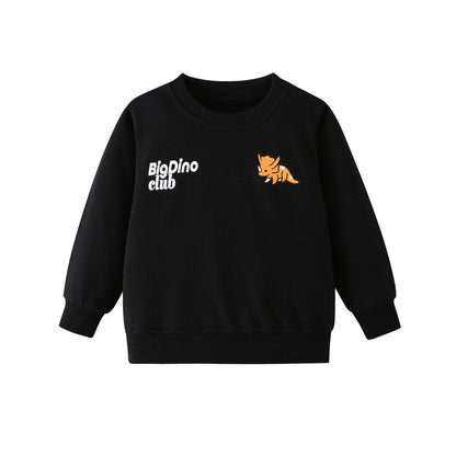 Kids Boys Cartoon Pattern Crew Neck Long Sleeves Sweatshirt
