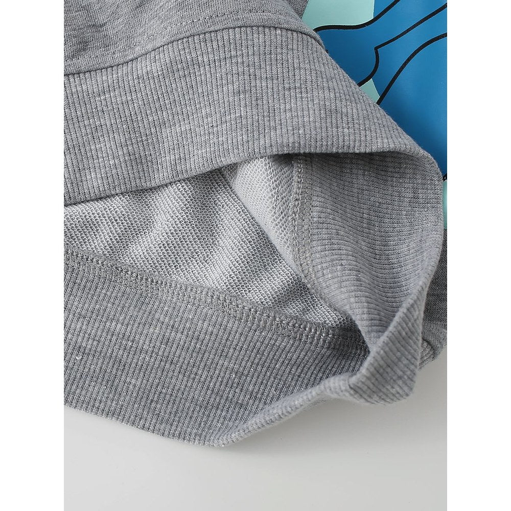Kids Boys Cartoon Pattern Crew Neck Long Sleeves Sweatshirt