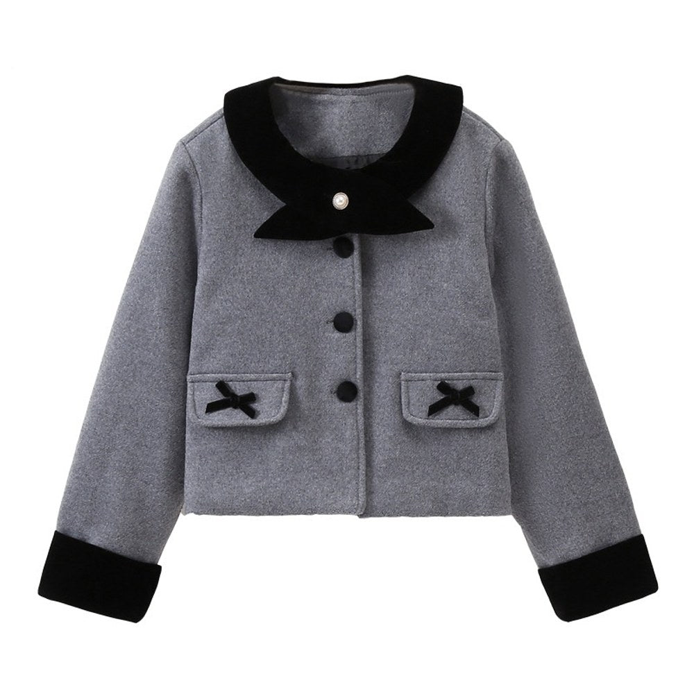 Kids Girls Black Skirt and Fashion Coat 2-Piece Clothing Set