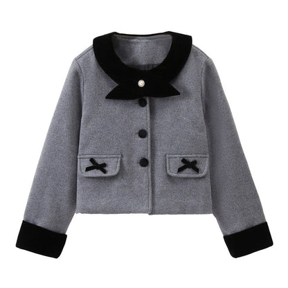 Kids Girls Black Skirt and Fashion Coat 2-Piece Clothing Set