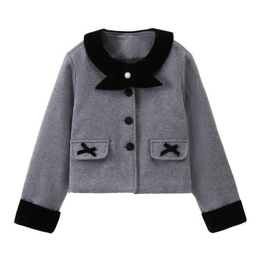 Kids Girls Black Skirt and Fashion Coat 2-Piece Clothing Set