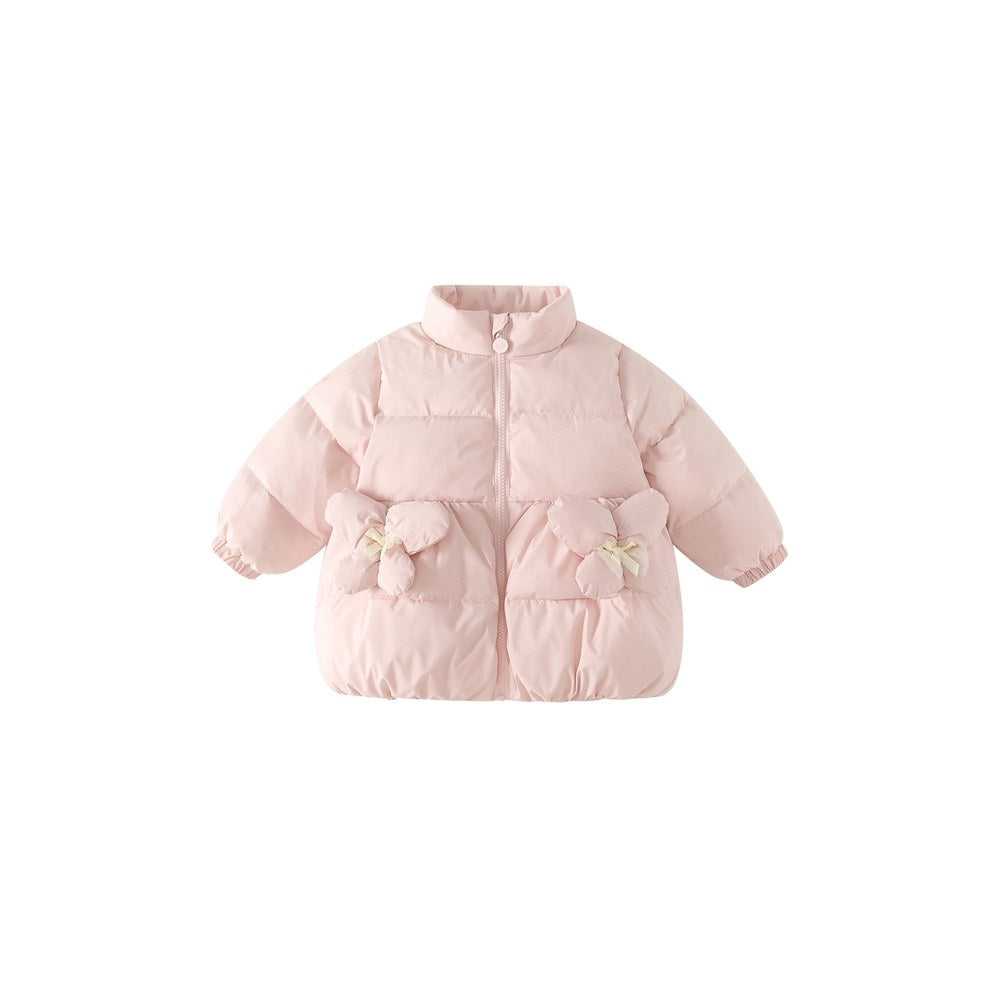 Girls' Butterfly Pattern Cotton-Padded Coat