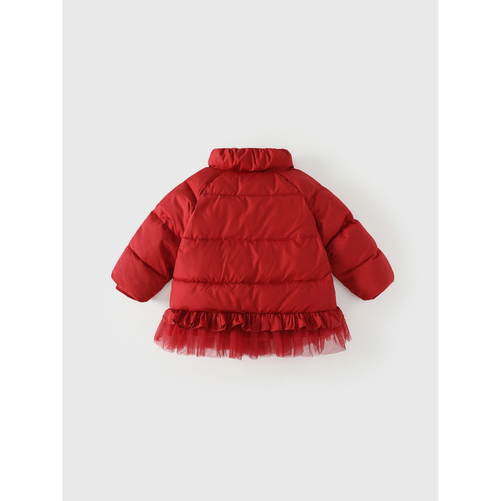 Girls' Butterfly-Bows Pattern Cotton-Padded Coat