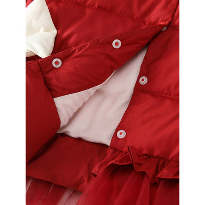 Girls' Butterfly-Bows Pattern Cotton-Padded Coat