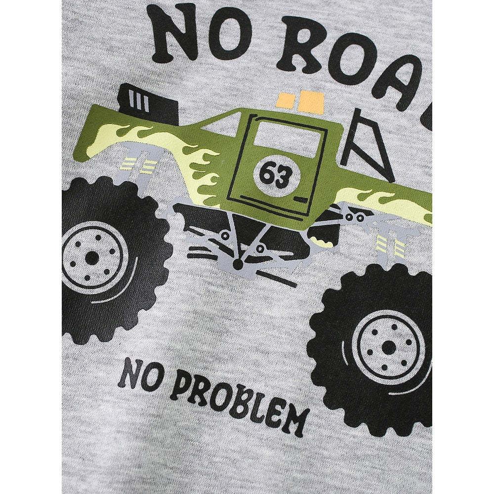 Kids Boys Cartoon Pattern Crew Neck Long Sleeves Hoodie