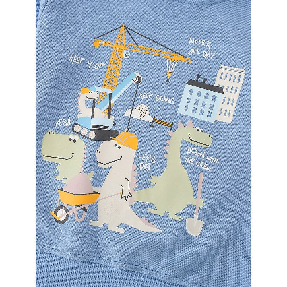 Kids Boys Cartoon Pattern Crew Neck Long Sleeves Hoodie