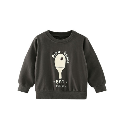 Kids Boys Cartoon and Letters Pattern Crew Neck Long Sleeves Top